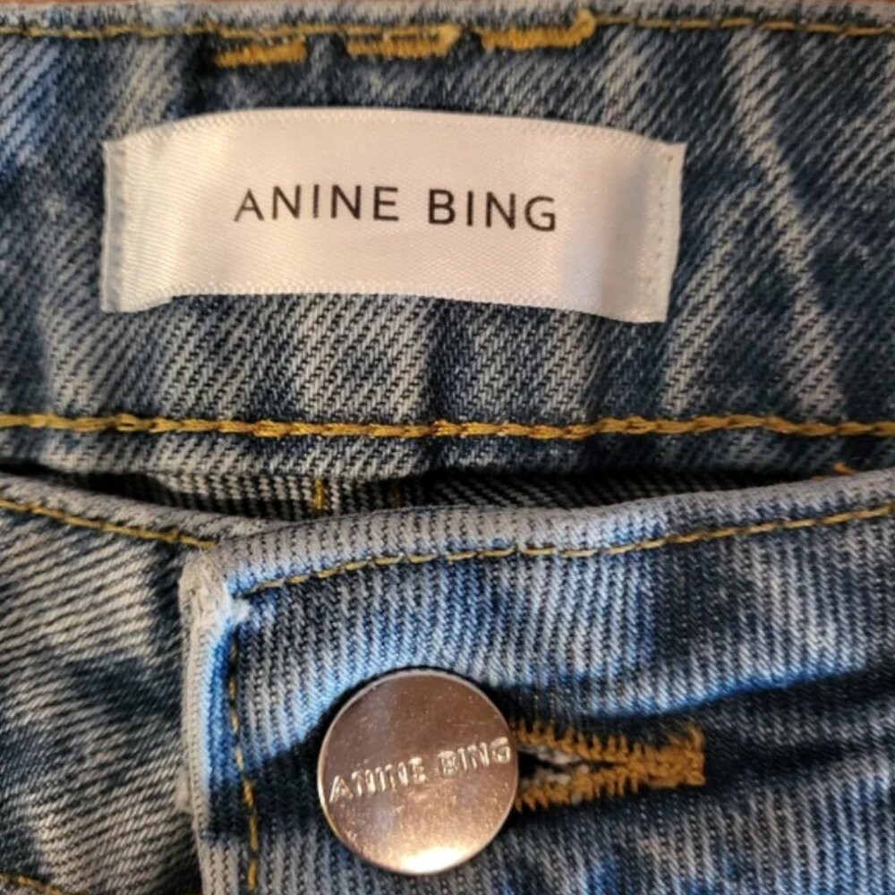 Anine Bing Wide Flare Leg Jeans, Size 28 - Picture 5 of 8